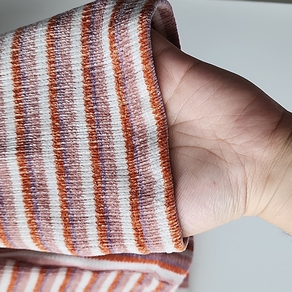 Anthropologie Saturday Sunday Stripe Retro Chenille Knit Flare Hoodie - Picture 3 of 7